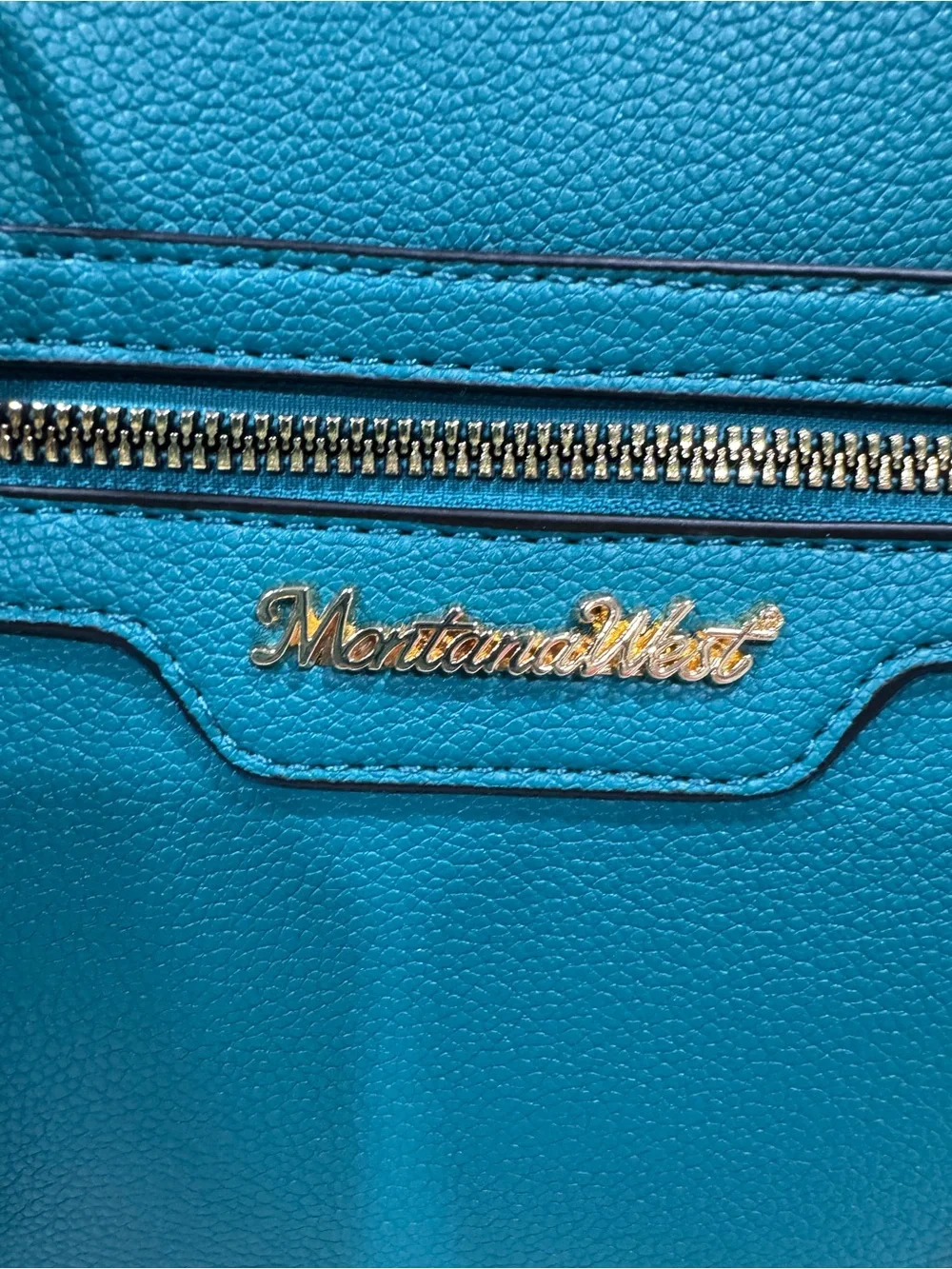 NWOT-Montana West Teal Tote Bag with Gold Accents